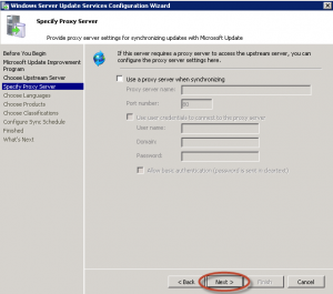 Asistente de Configuración de Windows Server Update Services (WSUS) 3.0 en Windows Server 2008 R2