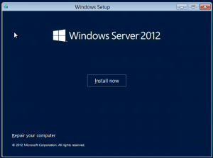 Instalación de Windows Server 2012.