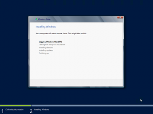 Instalación de Windows Server 2012. Inicio del proceso.