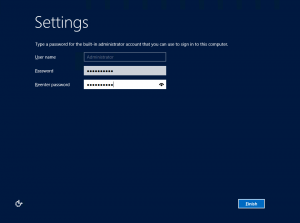 Instalación de Windows Server 2012. Seteo de contraseña de administrador.