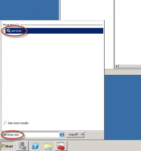 Ilustración 11 – Ingreso a la consola de Servicios en Windows Server 2008 R2.