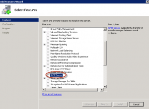 Ilustración 3 – Feature SMTP Server en Windows Server 2008 R2.