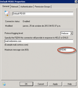 Configuración de Servidor - Conector de Recepción en Exchange 2010