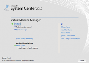 Ilustración 12 – Asistente de Instalación de System Center Virtual Machine Manager 2012 SP1.