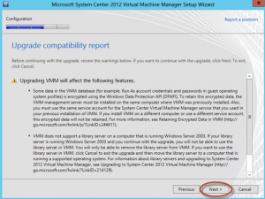 Ilustración 23 - Asistente de Instalación de System Center Virtual Machine Manager 2012 SP1: indicación de posibles tareas post-actualización.