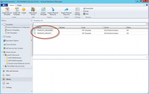 Ilustración 29 – Verificación de templates en System Center Virtual Machine Manager 2012 con SP1 integrado luego de la actualización desde la versión Beta.