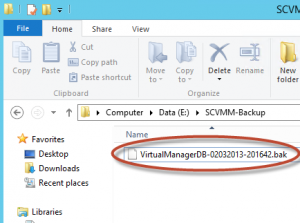 Ilustración 4 – Archivo resultante del Backup del System Center Virtual Machine Manager 2012 SP1.