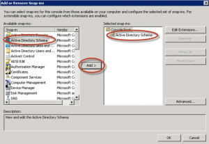 Ilustración 12 - Microsoft Management Console (MMC) para transferir rol Schema Master.