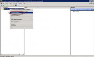 Ilustración 13 - Microsoft Management Console (MMC) para transferir rol Schema Master.