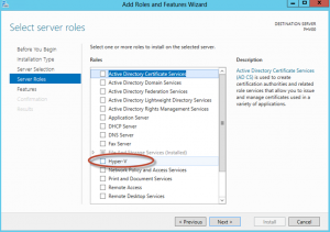 Ilustración 6 – Asistente para Instalación de Rol Hyper-V en Windows Server 2012.