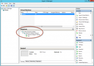 Ilustración 31 – Módulo de PowerShell para Hyper-V en Windows Server 2012. Restauración de Snapshots en Equipos Virtuales.
