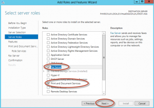 Ilustración 7 – Asistente para Agregar Roles o Características de Windows Server 2012: selección de roles y características disponibles para la instalación (offline servicing).