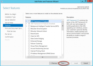 Ilustración 8 – Asistente para Agregar Roles o Características de Windows Server 2012: selección de roles y características disponibles para la instalación (offline servicing).