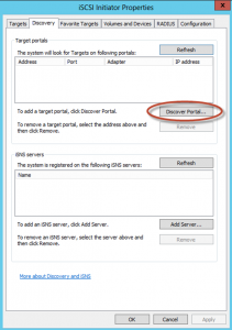 Ilustración 22 – iSCSI Initiator. Configuración del Equipo Remoto.