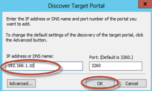 Ilustración 23 – iSCSI Initiator. Configuración del Equipo Remoto.