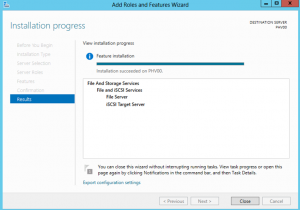 Ilustración 7 – Agregar Roles y Features de Windows Server 2012: Asistente para instalación de iSCSI Target Server.