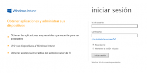 Ilustración 39 - Consola de Administración de Windows Intune. Portal de Windows Intune para la organización.