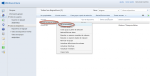 Ilustración 44 - Consola de Administración de Windows Intune. Portal de Windows Intune para la organización. Auto-vinculación de usuario al instalarse el software cliente.