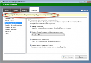 Ilustración 48 - Software cliente de Windows Intune: cambios generados en los equipos clientes. Cambios en Endpoint Protection.
