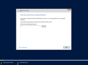 Ilustración 5 – Instalación de Windows Server 2012 R2 Preview.