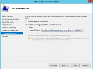 Ilustración 7 - Asistente de creación de Máquina Virtual en Windows Server 2012 R2: creación de equipo generación 2.
