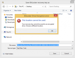 Ilustración 9 – Habilitación de BitLocker en Windows 8.1 Professional. Resguardo de la Clave de Recuperación.