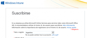 Ilustración 3 – Alta de suscripción Trial a través del Sitio Web de Windows Intune. Reutilización de una suscripción de Office 365 para interactuar con Windows Intune.