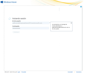 Ilustración 5 – Alta de suscripción Trial a través del Sitio Web de Windows Intune. Alta de Tenant en Windows Intune.