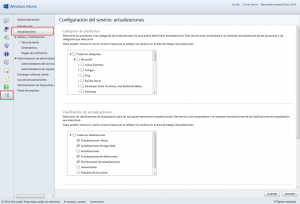 Ilustración 3 – Configuración de Servicio de Actualizaciones para equipos Windows Desktop en Windows Intune.