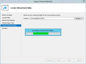 Ilustración 11 – Importación de Equipo Virtual en Hyper-V de Windows Server 2012.