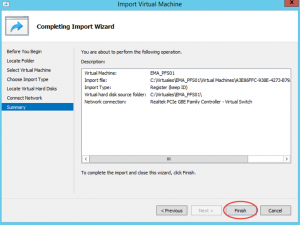 Ilustración 13 – Importación de Equipo Virtual en Hyper-V de Windows Server 2012.