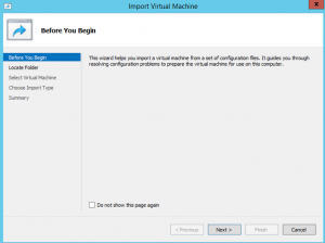 Ilustración 4 – Importación de Equipo Virtual en Hyper-V de Windows Server 2012.