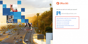 Ilustración 29 – Configuración de Autenticación Multifactor en Office 365 | Inicio de Sesión a través de la web.