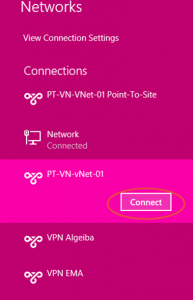 Ilustración 14 – Marcado VPN Point-To-Site hacia Microsoft Azure.