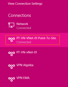 Ilustración 17 – Marcado VPN Point-To-Site hacia Microsoft Azure.