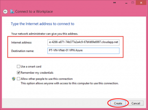 Ilustración 5 – Asistente para creación manual de marcado VPN Point-To-Site hacia Microsoft Azure.