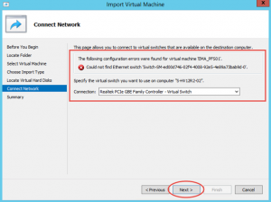 Ilustración 12 – Importación de Equipo Virtual en Hyper-V de Windows Server 2012.