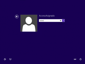 Ilustración 19 – Configuración de Acceso Asignado (Kiosk Mode) en Windows 8.1 | Inicio de sesión como acceso asignado para el usuario local.