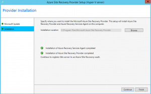 Ilustración 11 – Asistente para instalación del Proveedor de Azure Site Recovery en Hyper-V.