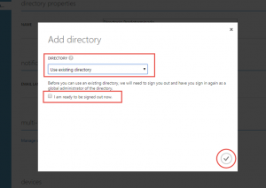 Ilustración 2 – Registro de un Directorio existente en Microsoft Azure.