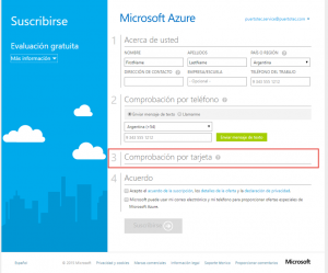 Ilustración 9 – Registro de una nueva suscripción completa de Azure para administrar un Directorio de Office 365: proceso de suscripción.