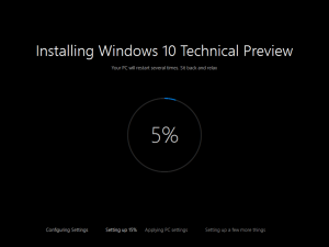 Ilustración 5 – Instalación de nuevo Build de Windows 10 (Fast Ring).