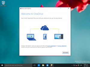 Ilustración 37 – Inicio de Sesión en Windows 10 Build 10130. Configuración de OneDrive.