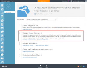 Ilustración 6 – Preparación de servidores Hyper-V en Azure Site Recovery Vault.
