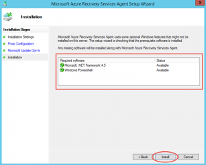 Ilustración 10 – Instalación de Agente de Azure Backup en Windows Server. Inicio de Instalación.