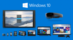 Ilustración 1 – Grupos de dispositivos que forman parte de la familia de sistemas operativos Windows 10 disponibles en el mercado, incluyendo el nuevo "HoloLens".