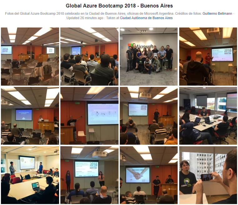 Fotos del Global Azure Bootcamp 2018 realizado en Buenos Aires